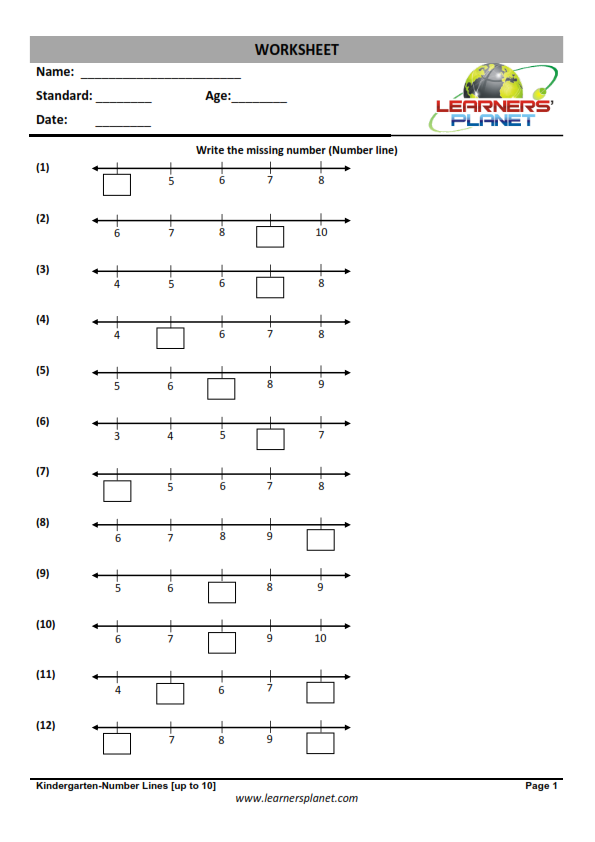 Kindergarten math worksheets - PDF printable activities